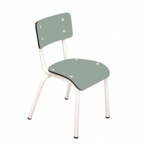 Chaise d’écolier Enfant Little Suzie – uni Kaki Pieds Blancs