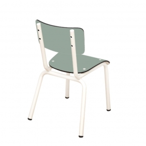 Chaise d’écolier Enfant Little Suzie – Dossier & Assise Uni Kaki - Pieds Blancs