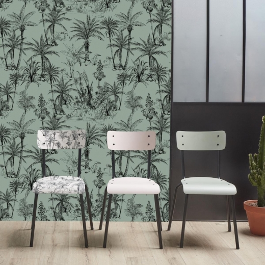 Papier Peint Côme - Imprimé Oasis Kaki