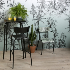 Chaise de bar Suzie 65cm – uni Noir Pieds Noirs