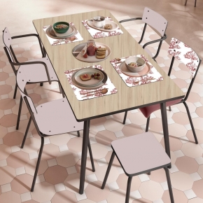 Lot de 4 Sets de Table Lulu – Imprimé Toile de jouy