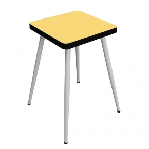 Tabouret Marcel 45 cm – Stratifié Uni Jaune Citron - Pieds Blancs