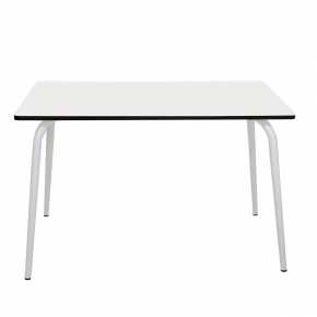 Table Retro Véra 120×70 – uni Blanc Pieds Blancs