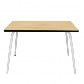 Table Retro Véra 120x70 - imprimé chêne clair Pieds Blancs