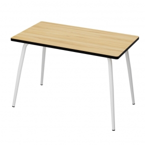 Table Retro Véra 120x70 - imprimé chêne clair Pieds Blancs