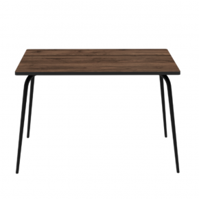 Table Retro Véra 120x70 - imprimé Chêne Foncé pieds noirs