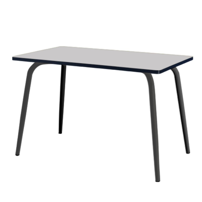 Table Retro Véra 120×70 – uni Gris Perle Pieds Bruts
