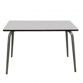 Table Retro Véra 120×70 – uni Gris Perle Pieds Bruts