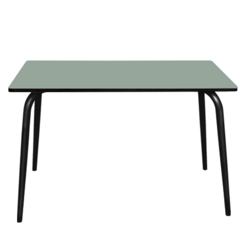 Table Retro Véra 120x70 - uni Kaki pieds noirs