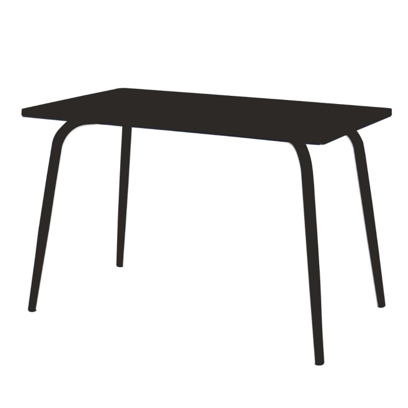 Table Retro Véra 120×70 – uni Noir Pieds Noirs