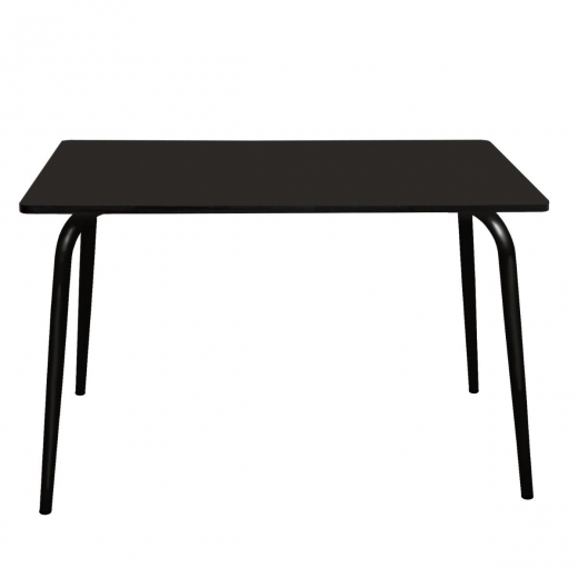 Table Retro Véra 120×70 – uni Noir Pieds Noirs