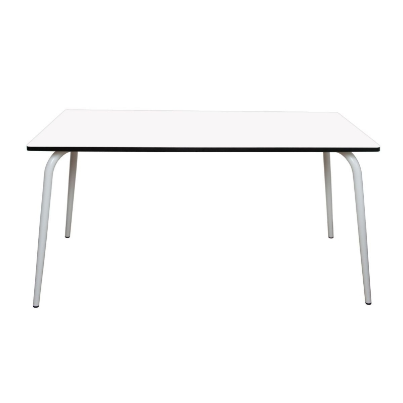 Table Retro Véra 160×80 – uni Blanc Pieds Blancs