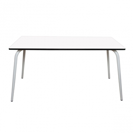 Table Retro Véra 160×80 – uni Blanc Pieds Blancs