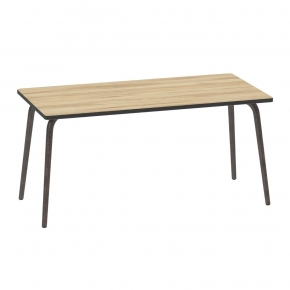 Table Retro Véra Rectangulaire 160×80 – imprimé Bois Clair - Pieds Bruts