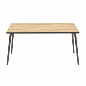 Table Retro Véra Rectangulaire 160×80 – Stratifié imprimé Bois Clair - Pieds Bruts