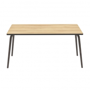 Table Retro Véra Rectangulaire 160×80 – imprimé Bois Clair - Pieds Bruts