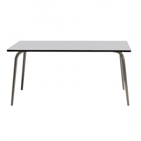 Table Retro Véra Rectangulaire 160×80 – Stratifié uni Gris Perle - Pieds Bruts
