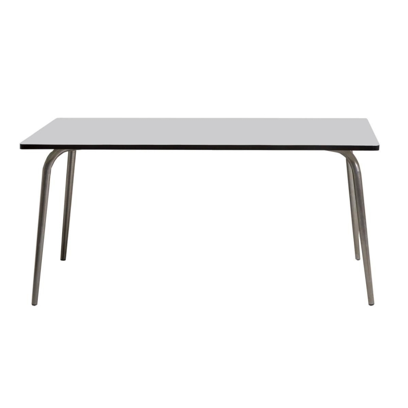 Table Retro Véra 160×80 – uni Gris Perle Pieds Bruts