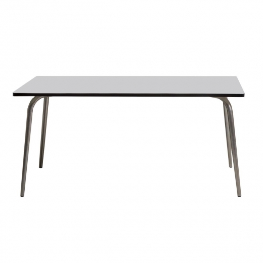 Table Retro Véra 160×80 – uni Gris Perle Pieds Bruts
