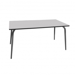 Table Retro Véra Rectangulaire 160×80 – Stratifié uni Gris Perle - Pieds Bruts