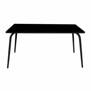 Table Retro Véra Rectangulaire 160×80 – Stratifié uni Noir - Pieds Noirs