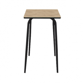 Table Haute Retro Véra 70x70 – imprimé Bois Clair - Pieds Noirs