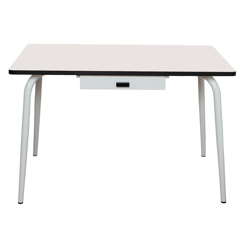 Table Véra Tiroir – uni Blanc Pieds Blancs