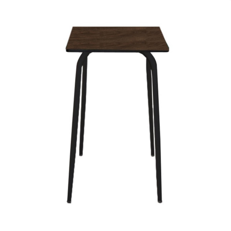 Table Haute Retro Véra – imprimé Bois Foncé pieds Noirs