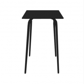 Table Haute Retro Véra 70x70 – Stratifié Uni Noir - Pieds Noirs