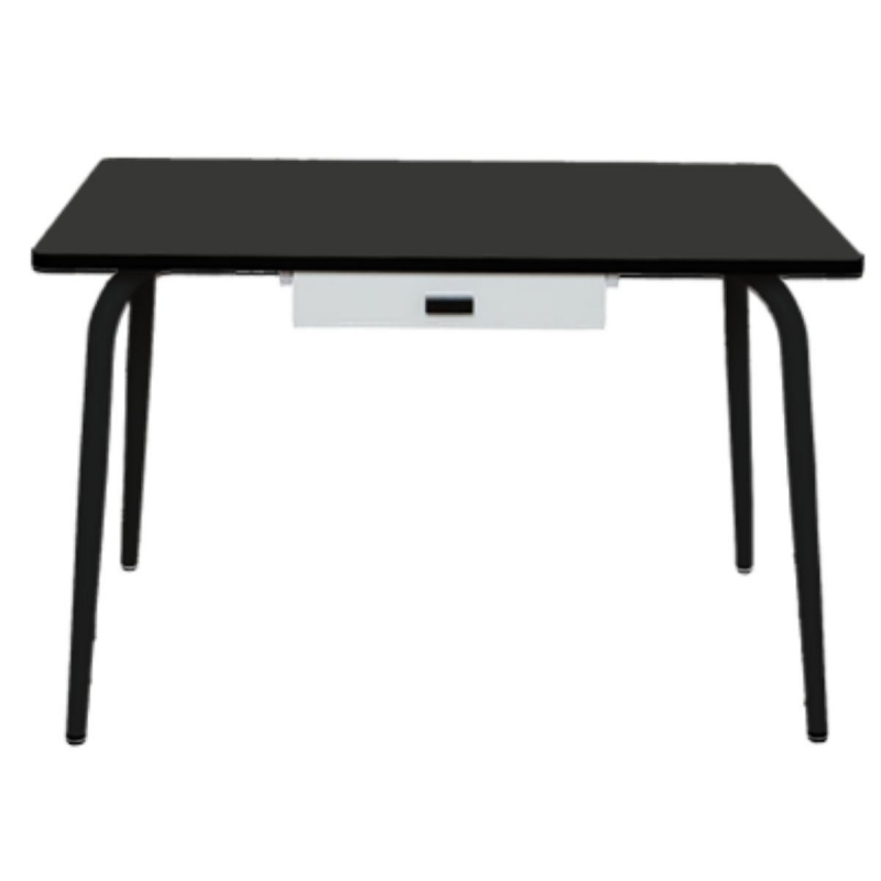 Table Véra Tiroir – uni Noir Pieds Noirs