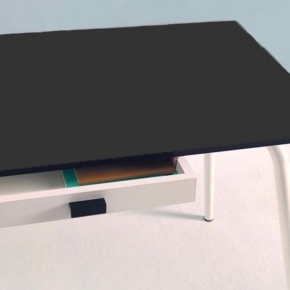 Table Véra Tiroir – uni Noir Pieds Noirs