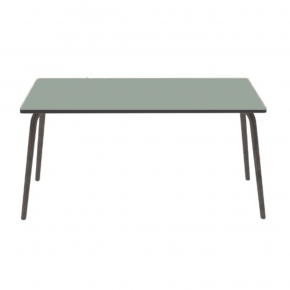 Table Retro Véra Rectangulaire 160×80 – Stratifié uni Kaki - Pieds Bruts