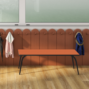 Banc Annie – Assise Stratifié Paprika - Pieds Noirs