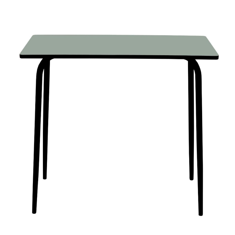 Table Haute Retro Véra 120x70 – Stratifié Uni Kaki - Pieds Noirs