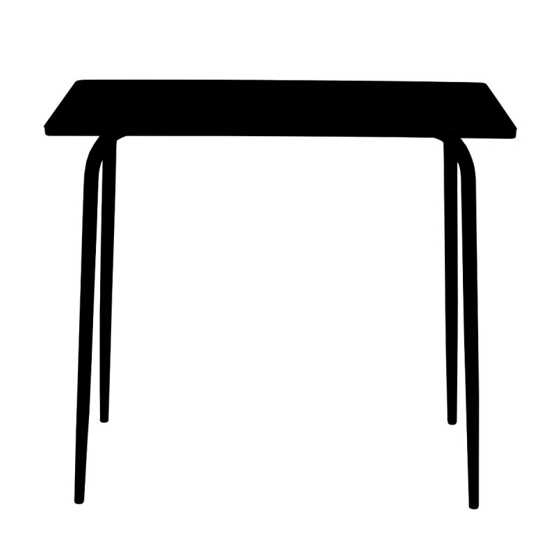 Table Haute Retro Véra 120-70 – Stratifié Uni Noir - Pieds Noirs