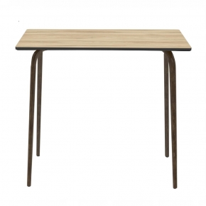 Table Haute Retro Véra 120x70 – imprimé Bois Clair - Pieds Bruts