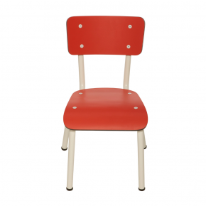 Chaise d’écolier Enfant Little Suzie – uni Rouge Pieds Blancs