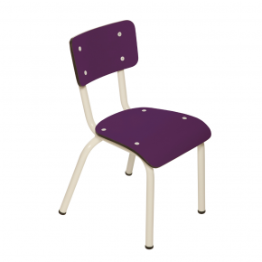 Chaise d’écolier Enfant Little Suzie – uni Prune Pieds Blancs