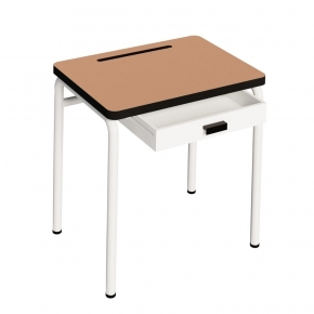 Bureau d’écolier enfant Régine – uni Saumon / Corail Pieds Blancs
