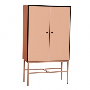 Cabinet de rangement Elienor grand modèle - Corail/Paprika pieds Terracotta