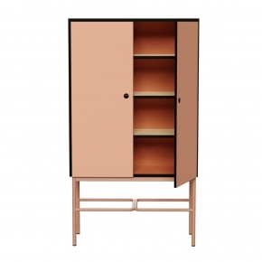 Cabinet de rangement Elienor grand modèle - Corail/Paprika pieds Terracotta
