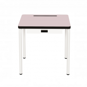 Bureau d’écolier enfant Régine – Uni Rose Poudré - Pieds Blancs