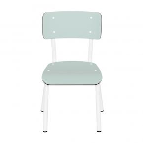 Chaise d’écolier Enfant Little Suzie – Dossier & Assise Uni Menthe - Pieds Blancs