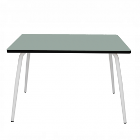 Table Retro Véra 120x70 - uni Kaki Pieds Blancs