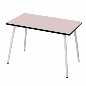 Table Retro Véra 120x70 - uni Rose Poudré Pieds Blancs