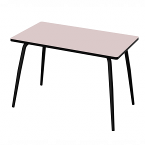 Table Retro Véra 120x70 - uni Rose Poudré pieds noirs