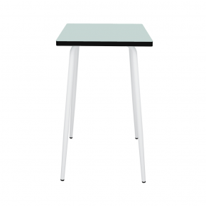 Table Haute Rétro Véra 70x70 – Stratifié uni Menthe - Pieds Blancs