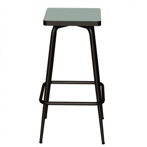 Tabouret de bar Marcel 65 cm – Assise uni Kaki - Pieds Noirs