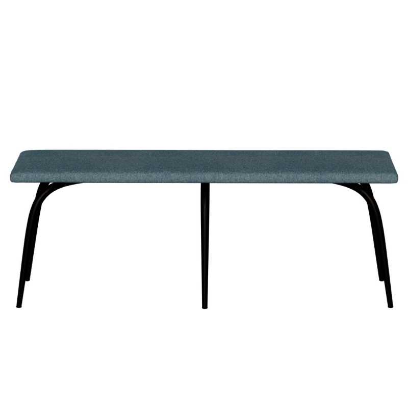 Banc Annie – Feutrine Bleu Minéral Pieds Noirs