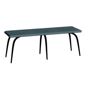 Banc Annie – Feutrine Bleu Minéral Pieds Noirs